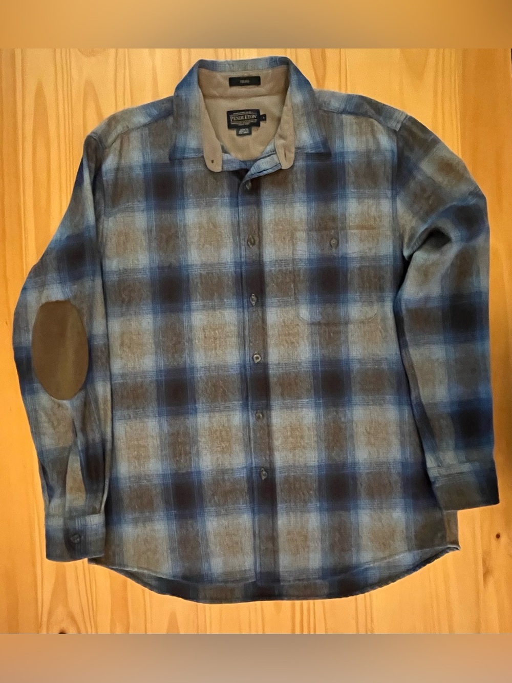 PENDLETON Men’s Trail Shirt 100% Virgin Wool Flannel Size Large EUC